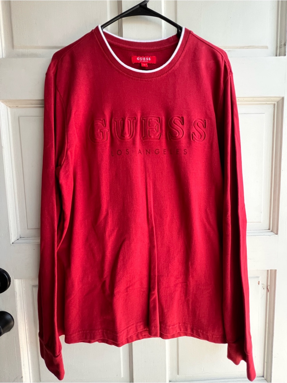 Guess Red Crewneck Tee with White Trim